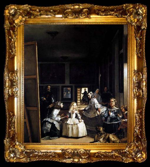 framed  VELAZQUEZ, Diego Rodriguez de Silva y Las Meninas or The Family of Philip IV, ta009-2